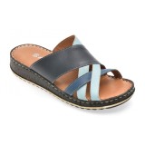 Papuci SHOOZY albastri, EV2850, din piele naturala