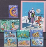 St. Lucia 1980 Disney cosmos MI 484-492 + bl. 21 MNH