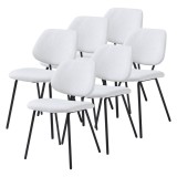 Set 6 scaune dining K&ouml;ma tapitate, gri deschis, cadru metalic