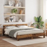 vidaXL Cadru de Pat Lemn Vechi Rustic Lemn Recuperat Solid 200 x 200 cm