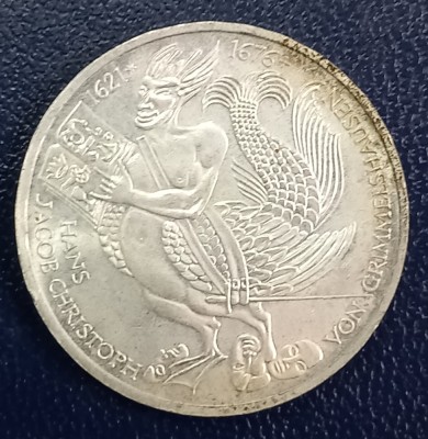 (A138) MONEDA DIN ARGINT GERMANIA - 5 MARK 1976, LIT. D, VON GRIMMELSHAUSEN foto