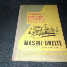 MASINI UNELTE MANUAL PENTRU CLASA A X A 1963