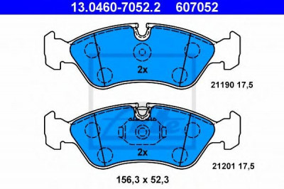 Set placute frana,frana disc DAEWOO CIELO limuzina (KLETN) (1995 - 2008) ATE 13.0460-7052.2 foto