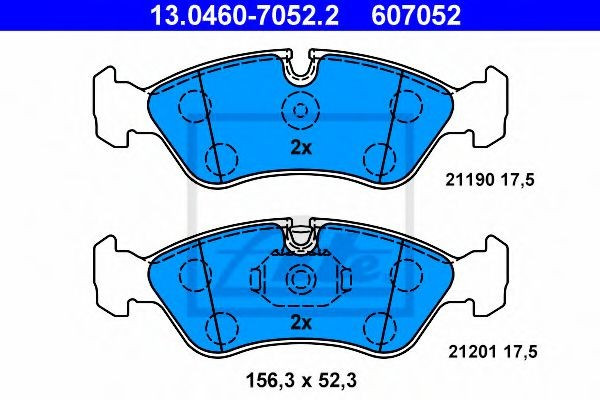 Set placute frana,frana disc DAEWOO CIELO limuzina (KLETN) (1995 - 2008) ATE 13.0460-7052.2