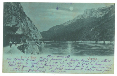 5116 - ORSOVA, Danube Kazan, Litho, Romania - old postcard - used - 1899 foto