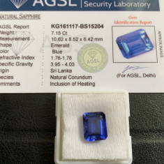 Safir albastru superb 7.15 ct 10.62 x 8.52 x 6.42 mm