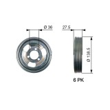 Fulie curea arbore cotit BMW 1, 3; Citroen Berlingo; DS DS 3; Mini Mini, Mini Clubman; Opel Astra L, Astra L Sports; Peugeot 2008 I, 207 Motor 1.4