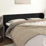 VidaXL Tăblie de pat cu aripioare negru 163x23x78/88 cm catifea