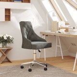Cumpara ieftin Scaun de birou pivotant, gri &icirc;nchis, material textil