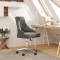 Scaun de birou pivotant, gri &icirc;nchis, material textil