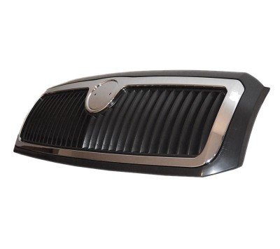 Grila radiator Skoda Fabia 1 (6Y) Facelift 08/2004-03.2007, cu crom, fara emblema, 6Y0853668B foto