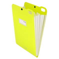 Organizator documente vertical Strigo, format A4, PP, 5 separatoare, capsa, verde neon