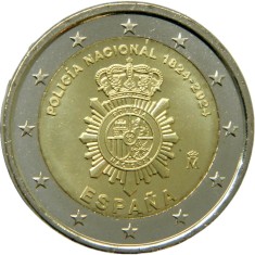 NOU - Spania moneda comemorativa 2 euro 2024 - Politia Nationala - UNC