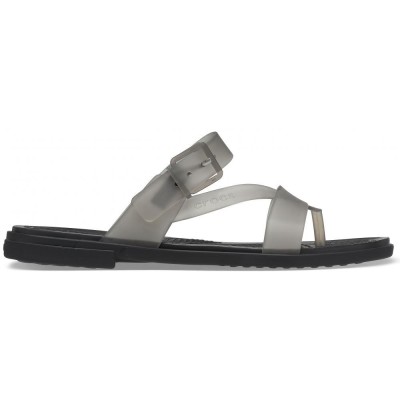 Sandale Crocs Tulum Translucent Toe Post Negru - Black foto