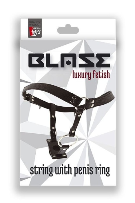 Chilot piele pentru Strapon Blaze String with Penis Ring