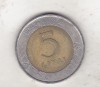 Bnk mnd Lithuania 5 litai 1998 bimetal, Europa