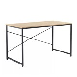Cumpara ieftin Birou din pal natur stejar si picioare metal negru Mellora 120x60x72 cm