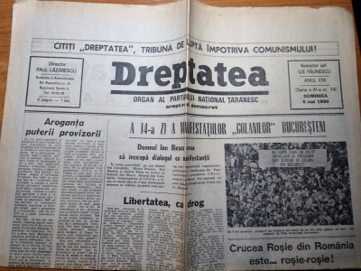 dreptatea 6 mai 1990-a 14 zi a manifestatiilor &amp;quot; golanilor&amp;quot; bucuresteni foto