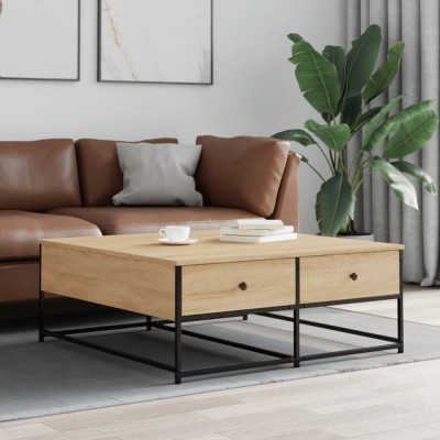 vidaXL Măsuță de cafea stejar sonoma 100x99x40 cm lemn prelucrat 835295 foto