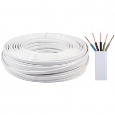 Cablu electric plat YDYP, 5 x 2.5 mm, 450/750V, 100 m, Alb foto