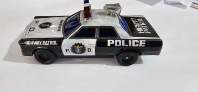 MASINA POLITIE TABLA ANII 70 , MADE IN JAPAN FIRMA SHINSEIKIKI ,LUNGIME 25 CM , LATIME 10 CM , CITITI DESCRIEREA VA ROG FRUMOS . foto