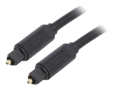 Cablu optic Toslink aurit 2m negru foto