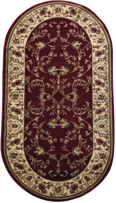 Covor Clasic, Lotos 523, Rosu, Oval, Diverse Dimensiuni, 1800 gr/mp - 80x200 cm
