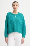 American Vintage pulover din amestec de l&acirc;nă culoarea turcoaz, călduros, EAST18VM