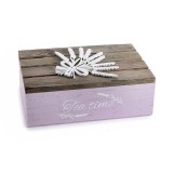 Cutie pliculete ceai compartimentata lemn 21 x 14,5 x 7,5 H