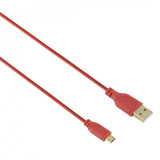 Cablu de date micro-Usb Flexibil, Hama, Slim, 0.75 m, Rosu