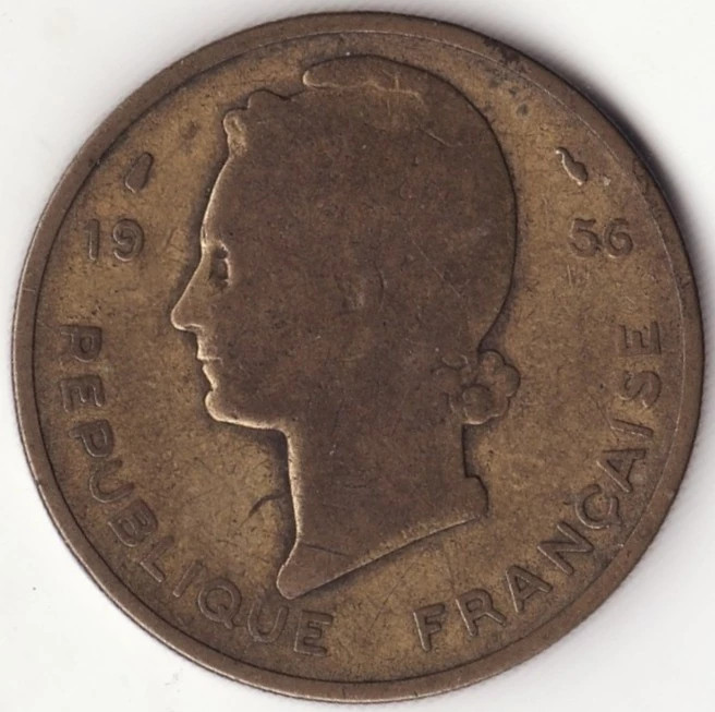 Moneda Africa Occidentala Franceza - 25 Francs 1956