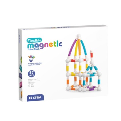 Set de constructie STEM magnetic - Tuburi flexibile (57 piese) PlayLearn Toys foto