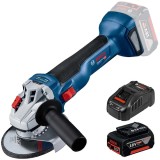 Bosch GWS 18V-10 + GBA + GAL 1880 CV - Polizor unghiular 115 mm + Set acumulator si incarcator Li-Ion 18 V 5 Ah