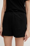 Armani Exchange pantaloni scurți din bumbac culoarea negru, uni, high waist, XW000502 AF12804