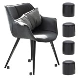 Set 4 buc. protectii anti-zgarieturi picioare scaun, diametru 19mm, culoare neagra, AVEX