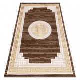 Covor MEFE modern 9096 Cadru, cheie greacă - structural două niveluri de l&acirc;nă bej / maro, 160x220 cm