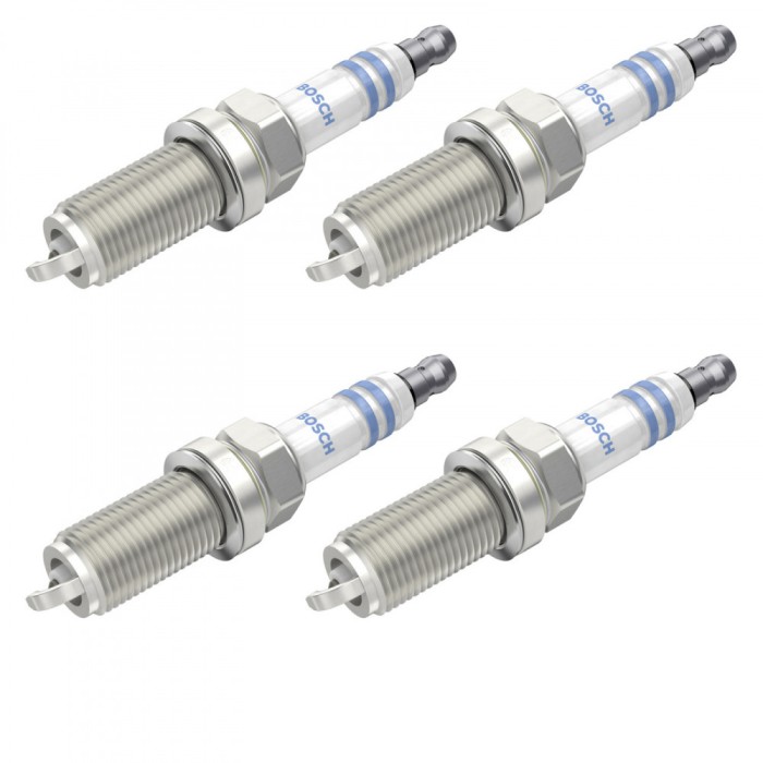 Set 4 bujii scanteie Bosch pentru Fiat Sedici, Honda Civic, Jazz, Hyundai Santa Fe, Sonata, Subaru Forester, Impreza, Toyota Rav 4, Tundra, Yaris