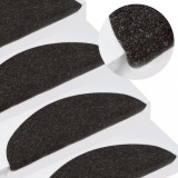Gossi covorase scari autoadezive, 15 buc., negru, 56x17x3 cm