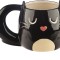 Cană mare Feline Fine Black Cat &icirc;n formă de pisică