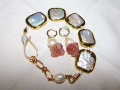 Bratara noua sidef, spectaculoasa, cercei noi perle