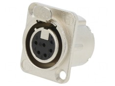 Conector XLR Soclu Mamă Argint 7.5A NC6FD-LX