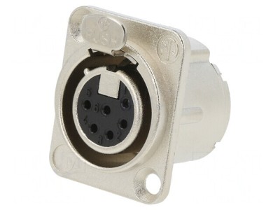 Conector XLR Soclu Mamă Argint 7.5A NC6FD-LX foto