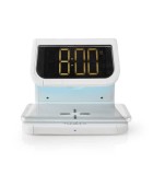 Ceas cu alarma Nedis incarcator wireless Qi lumina multicolora alb