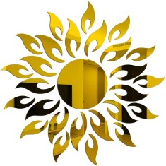 Set Oglinzi Decorative Acrilice 3D GOLD SUNFLOWER Luxury Home 27 bucati MyStyle&reg;