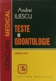 Teste de Odontologie, Andrei Iliescu, Editura Medicala 1999, 382 pagini, Stomatologie