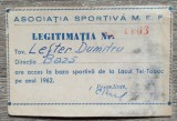 Legitimatie Asociatia Sportiva M.E.F. 1962