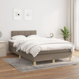 Cumpara ieftin Pat box spring cu saltea, gri taupe, 120x200 cm, textil