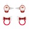 Set Clame și Elastice Păr, Model Crăciun, Design Moș Crăciun, Glitter, 4 Bucăți