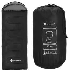 Sac de dormit tip mumie, cu geanta de transport, 210x73cm, 8-20grade, culoare negru Household NewTrend