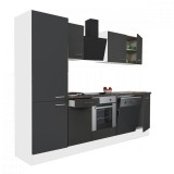 Mobilă de bucătărie Leziter Yorki 280 modulară albă cu fațade antracit satinat